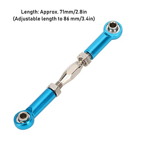Tbest RC Pull Rod, 6 Pezzi servo Link Regolabili Tirante Tirante in Lega di Alluminio tiranteria Set di tiranti per RC Hobby Modello di Auto(Blu)
