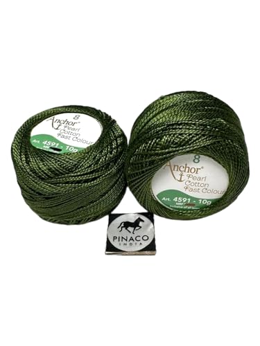 Image of Anchor Knitting Pearl Cotton Fast Colour Thread Yarn - Mercer Pearl Cotton 10gm Yarn (Thickness 1 mm) (Pack of 1 (0269)