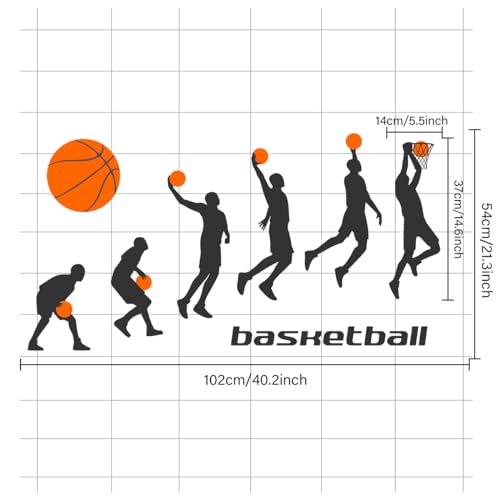 Vinilo Decorativo Deportista Baloncesto Slam Dunk 12x36 pulg miniatura 3