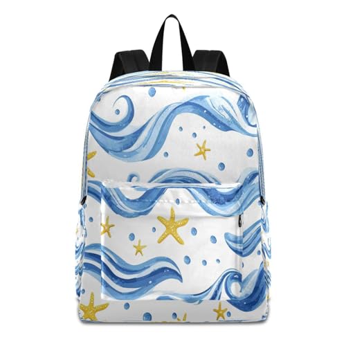 Dussdil Summer Sea Wave Shells (1) Kids Backpack Backpacks for Boys Girls Teen School Bookbag Laptop Bag Daypack Large Travel Sports Bags