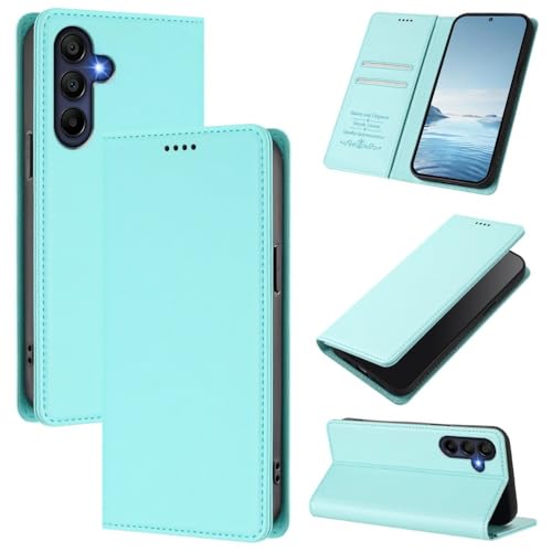Étui à rabat pour Samsung A05 4G housse protection cuir vert menthe