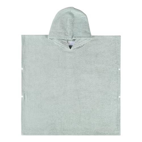 Image of Superior Cotton Kids Terry Robe, Soft And Absorbent Robes For Boys And Girls, Bathroom Accessories, Long, Plush, Fluffy Bathrobes For Bath, Shower, Spa, Resort, Hotel Quality, Large, Sage