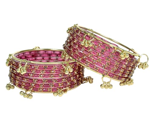 Image of Swara Creations Kashmiri Ghungroo Raindrop Bangles Combo Set | for Women and Girls|Set of 16 Pcs (SKU417)