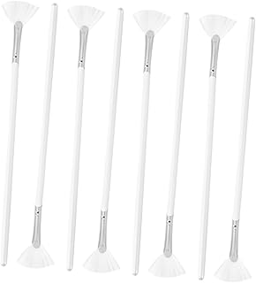 PRETYZOOM 8pcs Long Handle Fan-shaped Facial ...