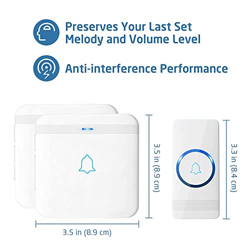 AVANTEK D-3W Kit Campanello Senza Fili, Wireless
