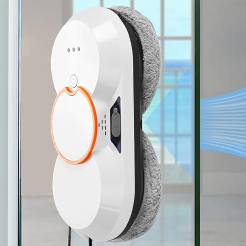 Robot Limpiador De Ventanas, Aspirador De Ventanas Inteligente 5600pa Con Rociador De Agua AutomáTico Con Control Remoto/Cuerda De Seguridad,Para Ventanas Gran Altura Interiores/Exteriores,White