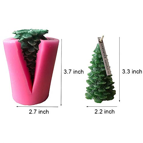 3D Christmas Tree Candle Mold - Moldfun Christmas Party Silicone Mold For Fondant, Fimo Clay, Soap, Chocolate, Cake Decoration #TOP1