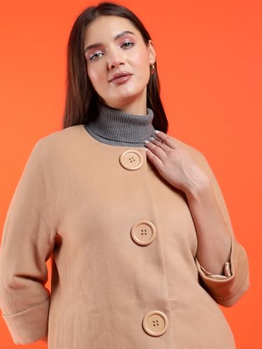 Image of KOTTY Womens Cotton Blend Standard Length Elegant Style Coat - Classic Style with Modern Detailing