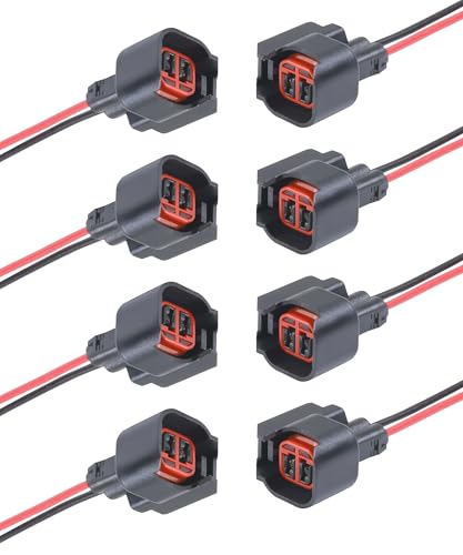 SCUARI 8PCS Fuel Injector Connector,Car Accessories Fuel Injector Connector Pigtail Wire,Automotive Replacsment Parts,Replace Part Number 5013995AA,5161919AA,89046836,89046838,88988313,89046636