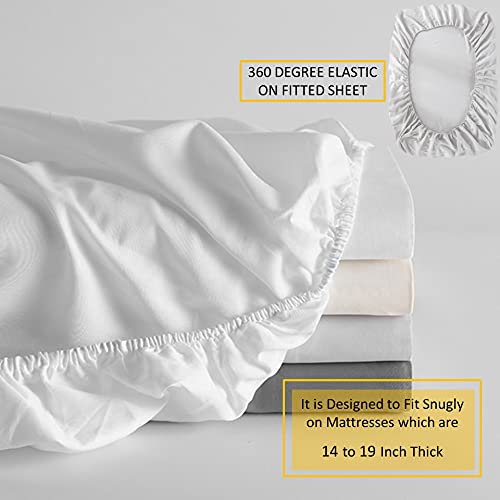 Split Queen Dreams Egyptian Giza Cotton Sheet Set For Adjustable Bed, Soft Sateen Weave, 100% Giza Cotton 5-Pc Sheet Set With 2 Fitted Sheets, Split-Set 19-Inch Deep Pockets - |Mediterranean Blue| #TOP3