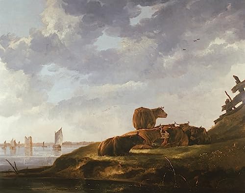 Tableau Toile Sept animaux par Aelbert Cuyp - Affiches d'Art Décorative 60x90cm