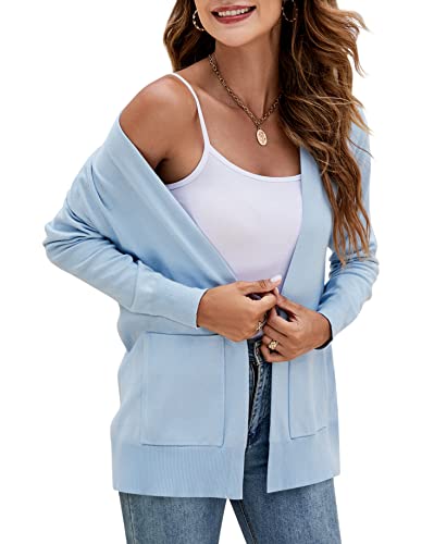 Yousify Womens Cardigan Sweater Long Sleeve Open Front Knit Cardigan Sweater with Pockets - Image 6
