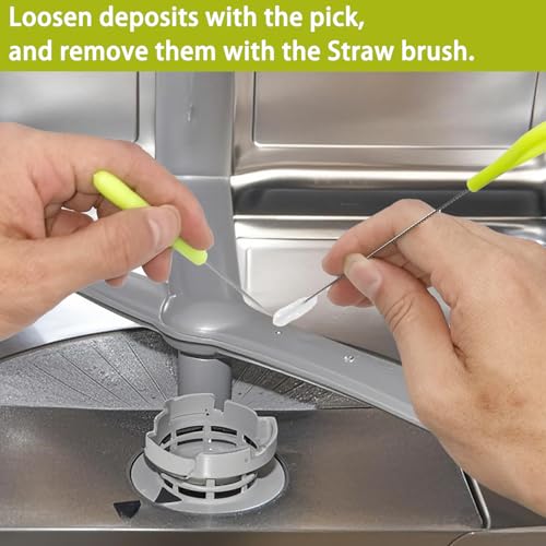 Image of Dishwasher Cleaner Brush Kit - 6PCS Deep Cleaning Tools with Pick, Scraper, Straw Brush, Gap & Angle Brush, Flexible Tubes Brush for Spotless Dishwasher