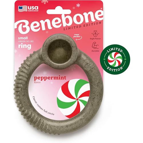 Image of Benebone Peppermint Ring - Limited Edition Holiday Flavor, Durable Chew Toy for Aggressive Chewers, Made in USA, Small
