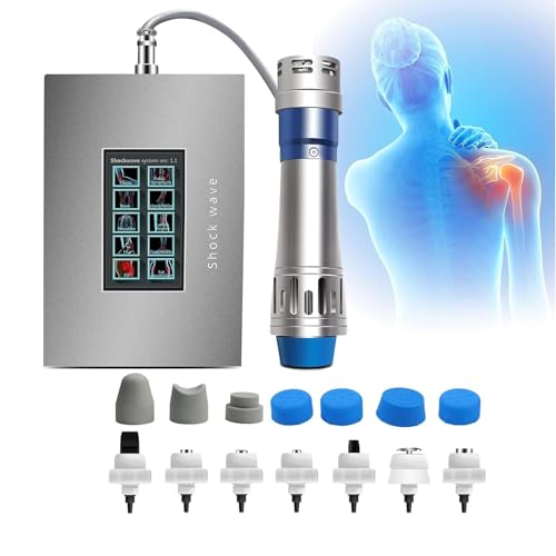 Dispositivo de terapia de ondas de choque con 7 cabezales de masaje, intensidad de 60-200 MJ, solución de alivio del dolor para sub-salud y tratamiento muscular
