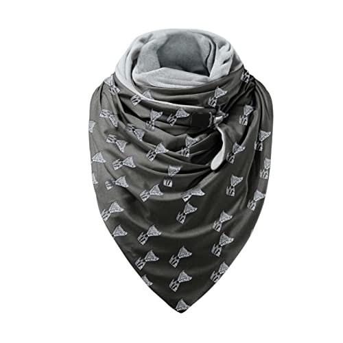Générique Mode Foulards Châles Impression Wrap Doux Casual Bouton Femmes Écharpe Chaude Plaid Fourrure Poil Long