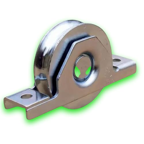 DECO FER FORGE- Roue Galet de Portail Coulissant Rainure Gorge Ronde en U- Roulette Portail Coulissant A Encastrer- Diamètre Roue Ø 50 mm Support 100 kg-...