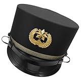 TOYANDONA Schaffnerhut für Erwachsene Schwarze Lokführermütze aus Stoff mit Innenfutter Zugführerhut für Kostüm Theater und Karneval