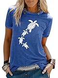 Photo Gallery t-shirt da donna con tartaruga marina grafica fiori divertenti magliette da spiaggia hawaiane vacanze a maniche corte casual top, d-blu scuro, m Photo Gallery t-shirt da donna con tartaruga marina grafica fiori divertenti magliette da spiaggia hawaiane vacanze a maniche corte casual top, d-blu scuro, m