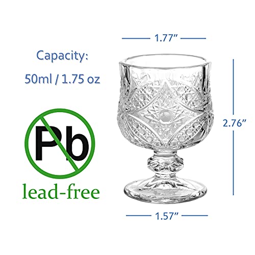 Sdatook 1.75Oz Shot Glasses Set Of 6/Super Cute Shot Glasses/Cordial Glasses/Sherry Glasses/Classical Style/Lead-Free #TOP1