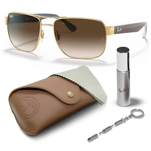 Image of Ray-Ban RB3530 Square Shaped Sunglasses for Men with Official RAYBAN Eyewear Kit
