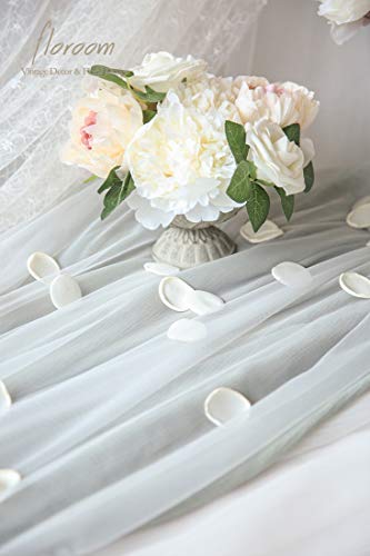Floroom 300Pcs Silk Rose Petals Ivory Flower Petals For Wedding Flower Girl Basket White Aisle Scatter Dinner Table Centerpieces Party Confetti Bridal Shower Romantic Night Decoration thumb #2