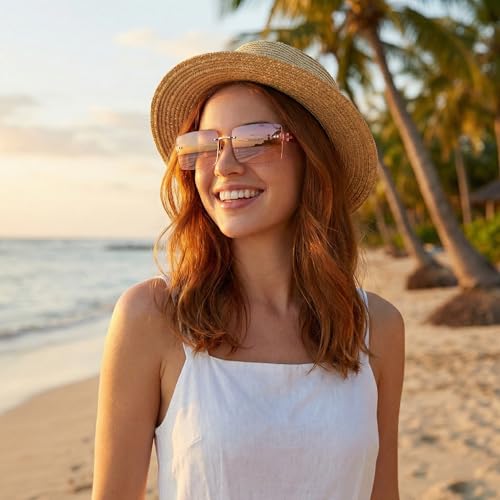 Image of The Fresh Minimalist Small Rectangular Sunglasses Clear Eyewear - Exquisite Packaging