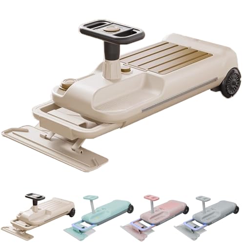 アップグレードされた電動ゴーカート、子供用のクリーンカー、床掃除機能付きウィグルカー、3〜12歳向けの収納付きドリフトカートカー,Khaki