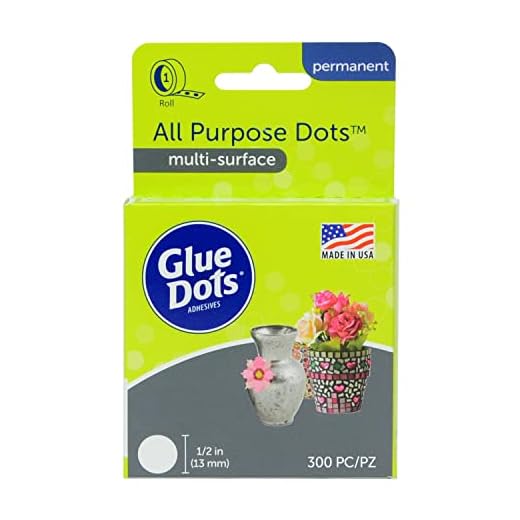 Glue Dots All Purpose Doppelseitige Klebepunkte, Allzweckkleber, Rolle mit 300 Punkten, Super Stark, Rund, 13 mm, Vielseitige Verwendung, DIY Basteln, Holz, Steine oder Karten Verzieren