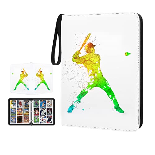 Hesplus Card Binder 9 Pocket, Trading Card Binder With Sleeves, Baseball Card Binder, Sports Card Binder Collectible Trading Card Albums Fits 900 Cards With 50 Removable Sleeves For Mtg, Tcg #TOP6