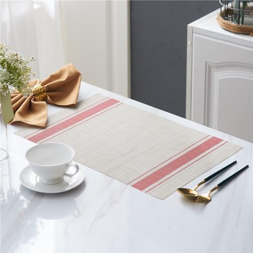 Soulnioi Placemats Set of 6, PVC Washable Table Mats Heat Resistant Dinner Place Mats for Kitchen Dining Table - Image 4