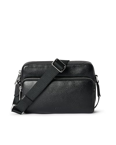 ECCO Camera Crossbody, Black Pebbled Leather