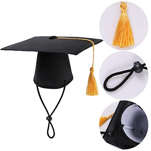 Benbo 2 Pcs Pet Graduation Caps With 2 Pcs Bow Tie Necktie Collar And 40Pcs Hair Clips For Dogs #TOP7