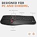 X9 Performance Ergonomic Wireless Keyboard with Trackball - Rechargeable, Backlit, Built in Mouse Buttons - 2.4G Split Keyboard Wireless for Windows PC and Chrome - All in One Typing Solution