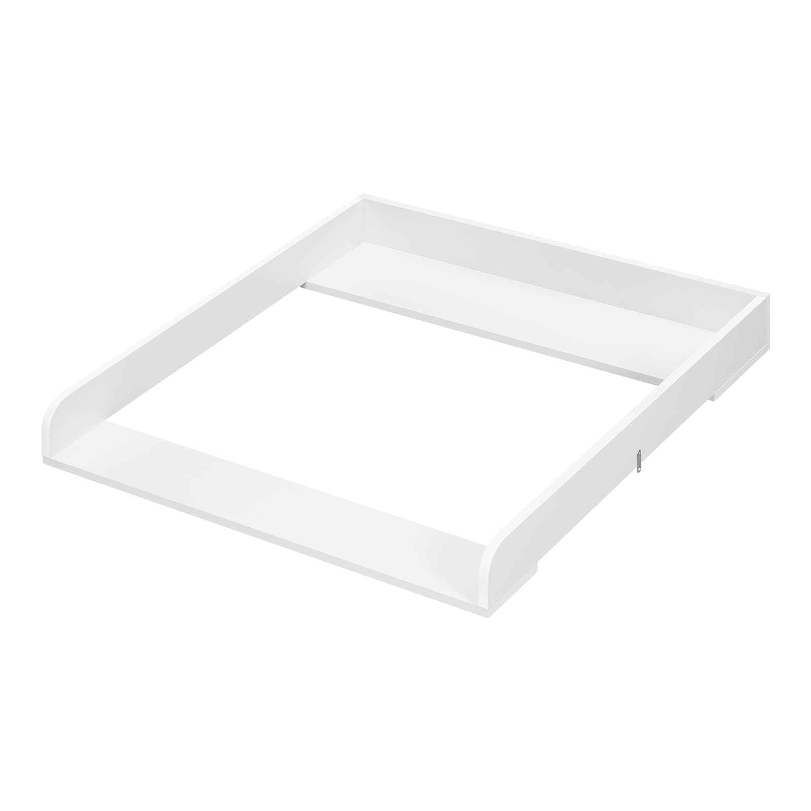 WOLTU Wickelaufsatz, Wickeltischaufsatz 80x10.5x78.5 cm, für Wickelkommode (Tiefe:46,5-50 cm), mit Metallschnallen, Anti-Kipp-Gurt zur Wandbefestigung, Weiß