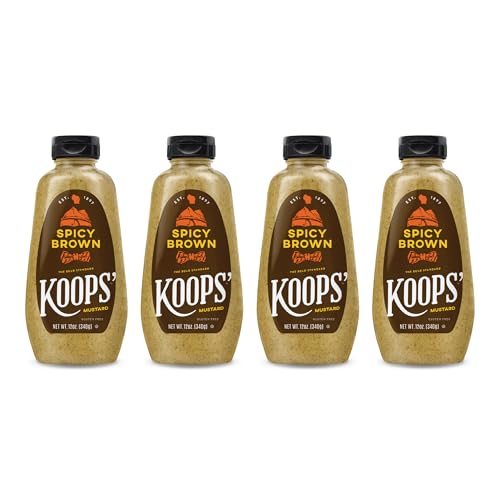 Image of Koops' Spicy Brown Mustard, 12 oz. Bottle, 4-Pack