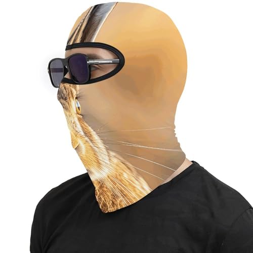 Pasamontaña térmico para hombre y mujer con estampado de liebre marrón, máscara facial para esquí, motocicleta y clima frío miniatura 4