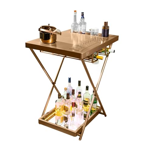 Image of HAUS OF BARS by SpeedX - Model J - Multi-Functional, Portable and Foldable Bar Table in Matte Gold Finish