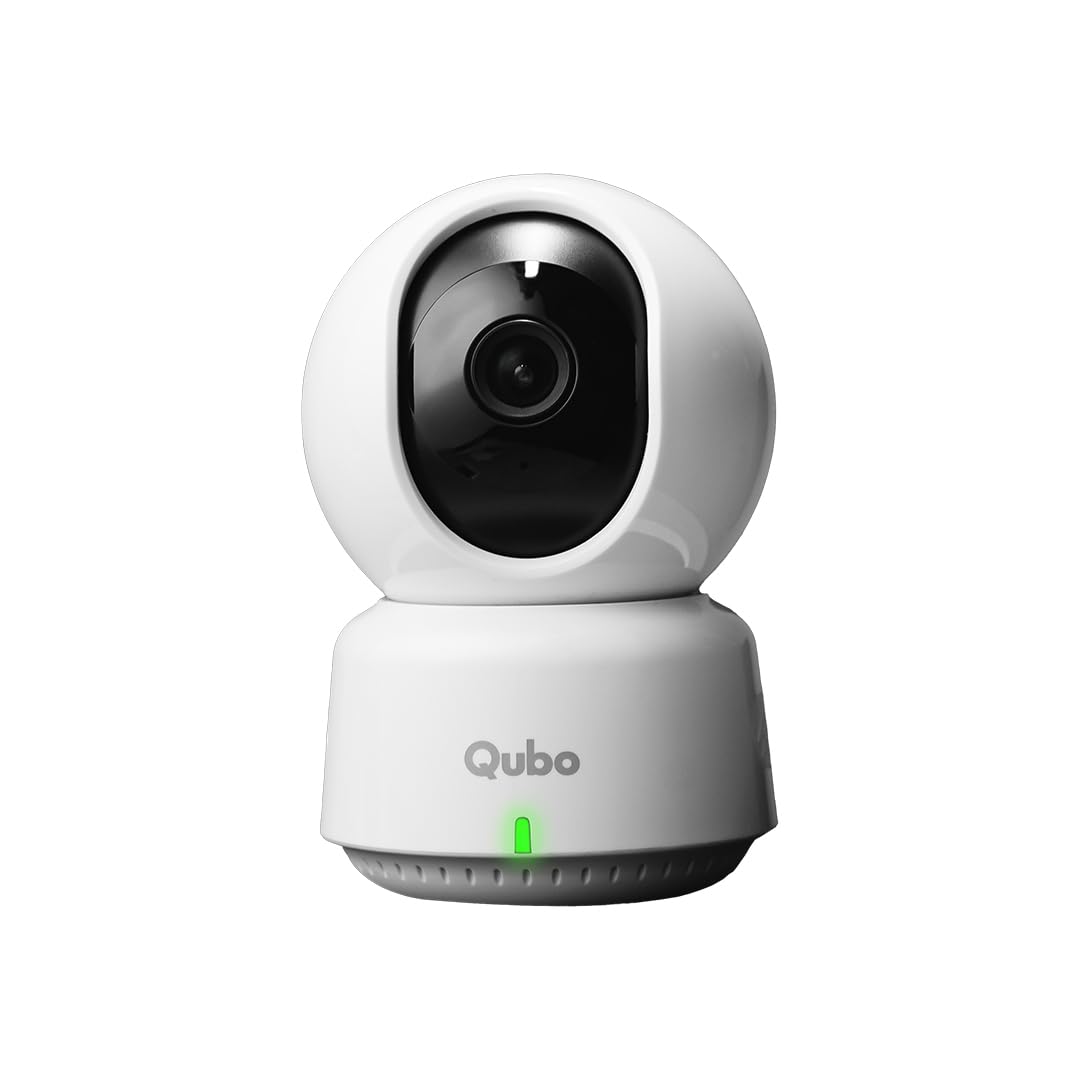 Qubo Smart Home Security Cam 360° 3MP 2K [Model 2.0] | Made in India | STQC Approved | Wi-Fi CCTV Camera | NightPulse Vision | Dual-Way Audio | SD Card & Cloud Storage | Alexa & OK Google
