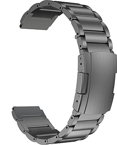 MaKTech Titanium band,20mm Light Weight Metal Link Bracelet,for Samsung Galaxy Watch 6 43/47/40/44mm,Galaxy Watch 5/4,Huawei GT 3 42mm (Space Gray)