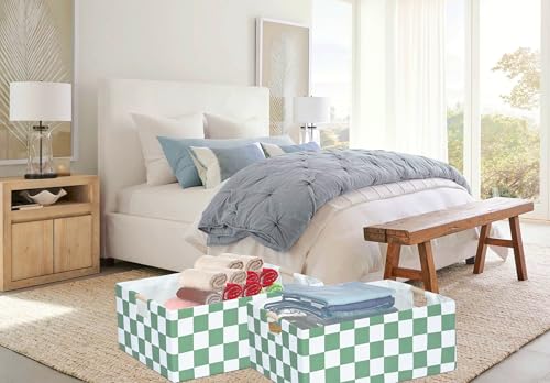 Image of Storage Bin for Shelves Rectangle Closet Baskets Foldable Box with Handles, Gray Storage Bins, Storage Boxes for Home Office Car Dormroom