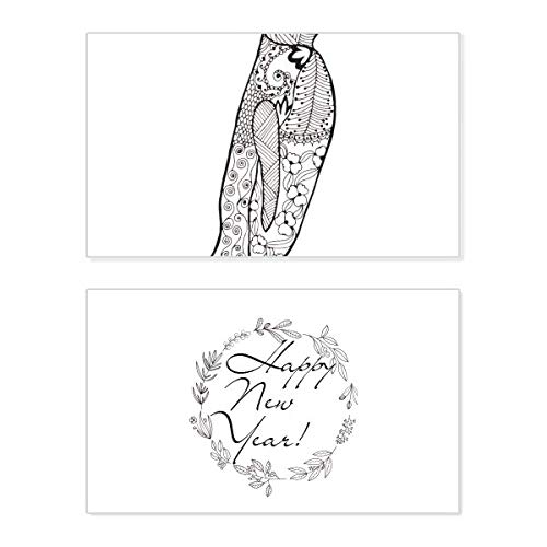 Tarjeta de felicitación con pingüino de Año Nuevo para mensajes navideños entrañables
