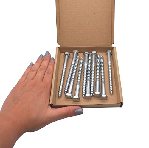SKIR'CO (10 pcs) DIN 571 Zinc Plated Steel Hexagon Head Wood Screws M8 x 100 mm, Coach Screws, Hex Screw, Lag Bolts - Image 4