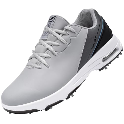 FENLERN Men's Golf Shoes Spiked Waterproof Comfortable Air Cushion2