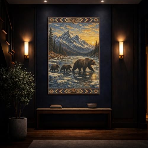 Tableau ours forêt impression sur toile grand format 80x120 cm - 4