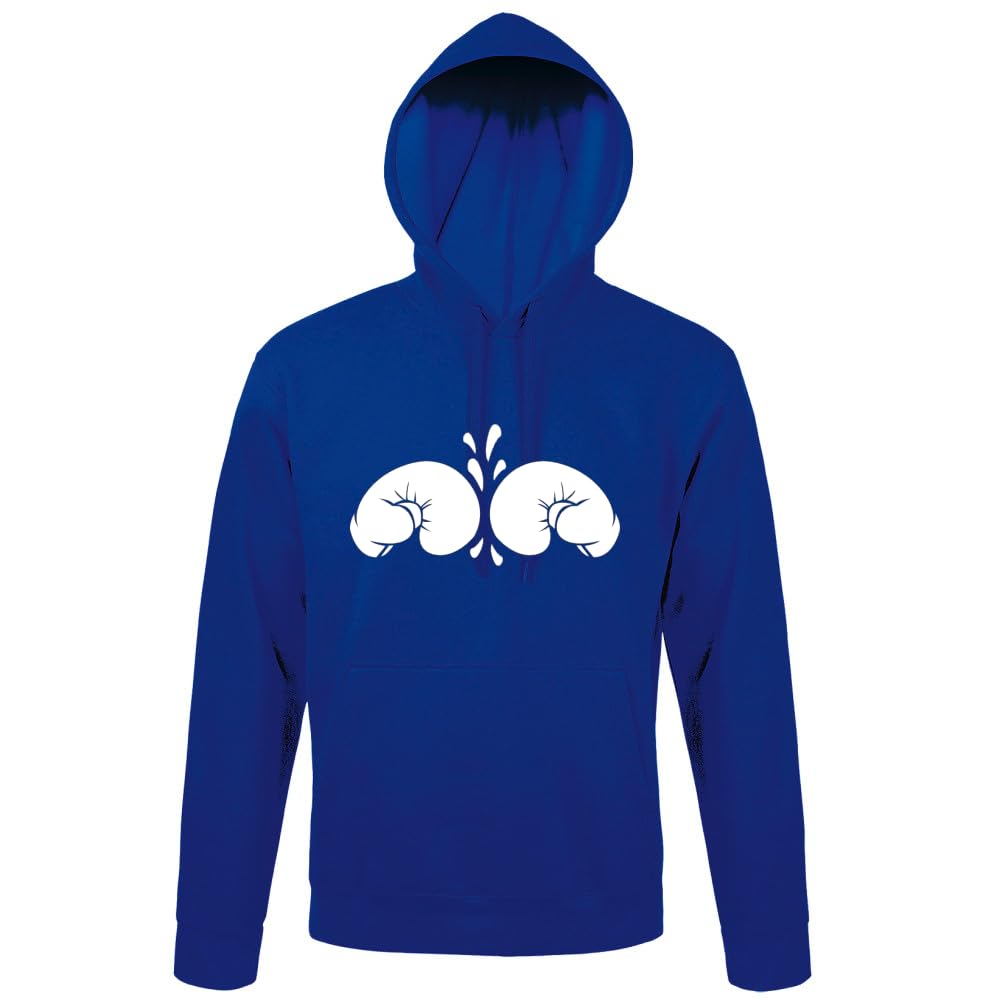 Boxkampf - Guanti da boxe da uomo, con cappuccio, blu, 3XL