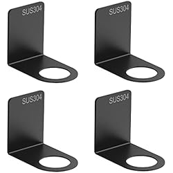 4 Piezas Soporte Dispensador Jabon, 33mm Acero Inoxidable Soporte de Dispensador de Jabon Pared Sin Taladrar para Bano Cocina - Negro