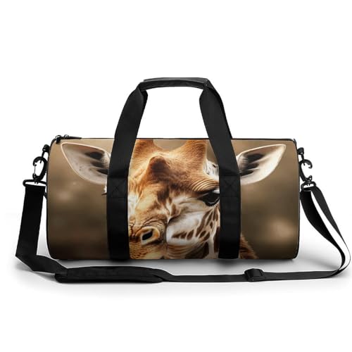 Travel Duffle Bag African Giraffe Weekender Bags for Women Large Capacity Travel Overnight Bags Foldable Carry On Tote Bags Lightweight Sport Gym Bag For Travel/Gift, 17.7in/9in/9in, white