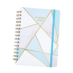 NC 2022-2023 Planner Maandelijkse/wekelijkse kalendagenda Hardcover Daily Planning System Bloom Spiral Daily Planners voor het verbeteren van uw Time – Blauwe kunst