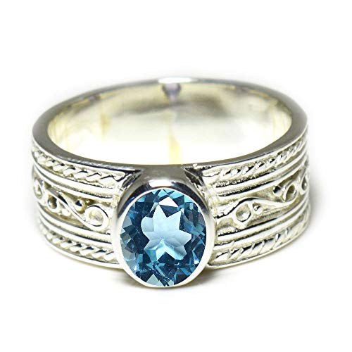 Image of 55Carat Choose Your Color Genuine Gemstone Sterling Silver Ring Band Vintage Handmade Jewelry Sizes 5-12